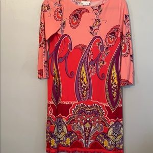 Fun patterned mid sleeve dress